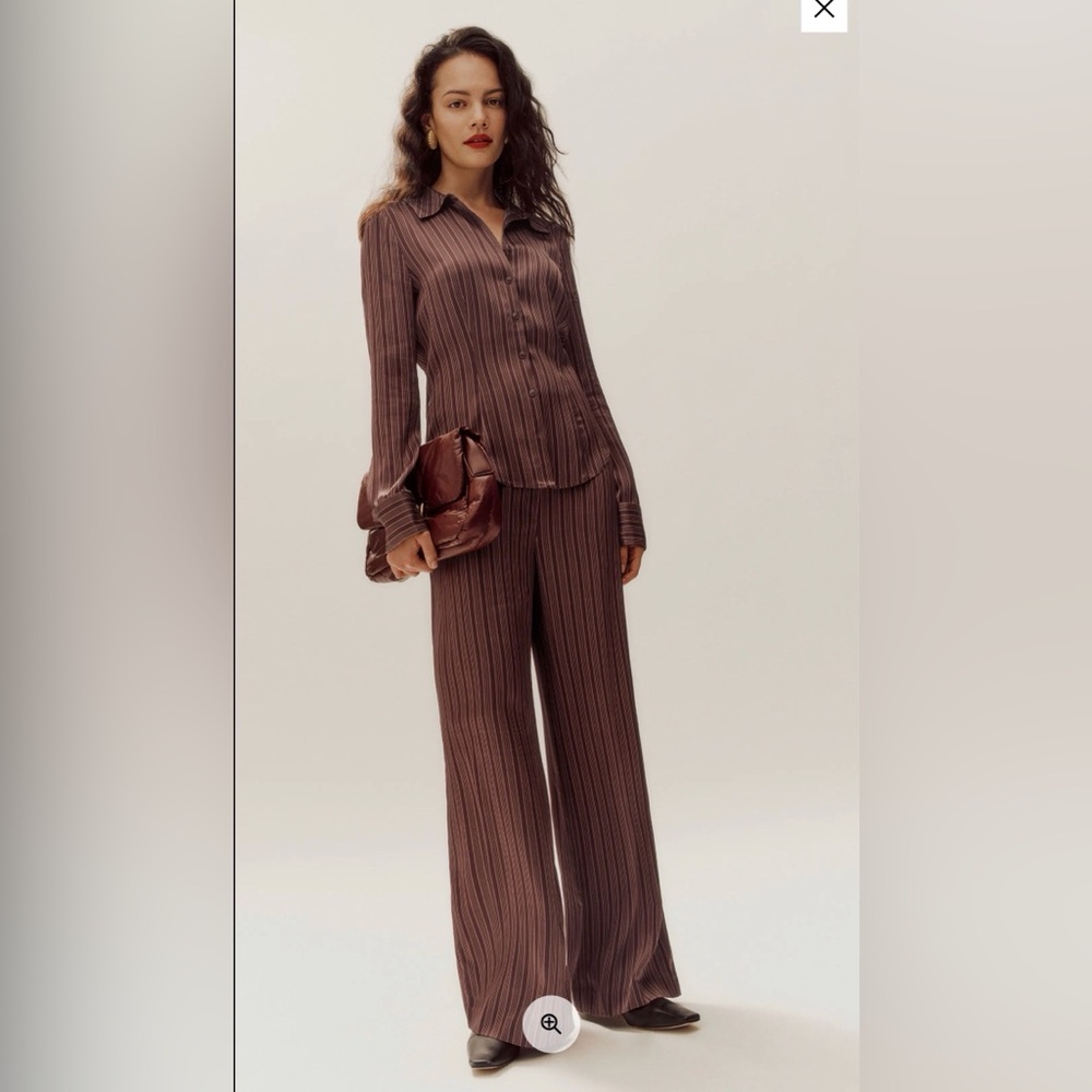 Reformation Norah Wide-Leg Satin Pants NWT